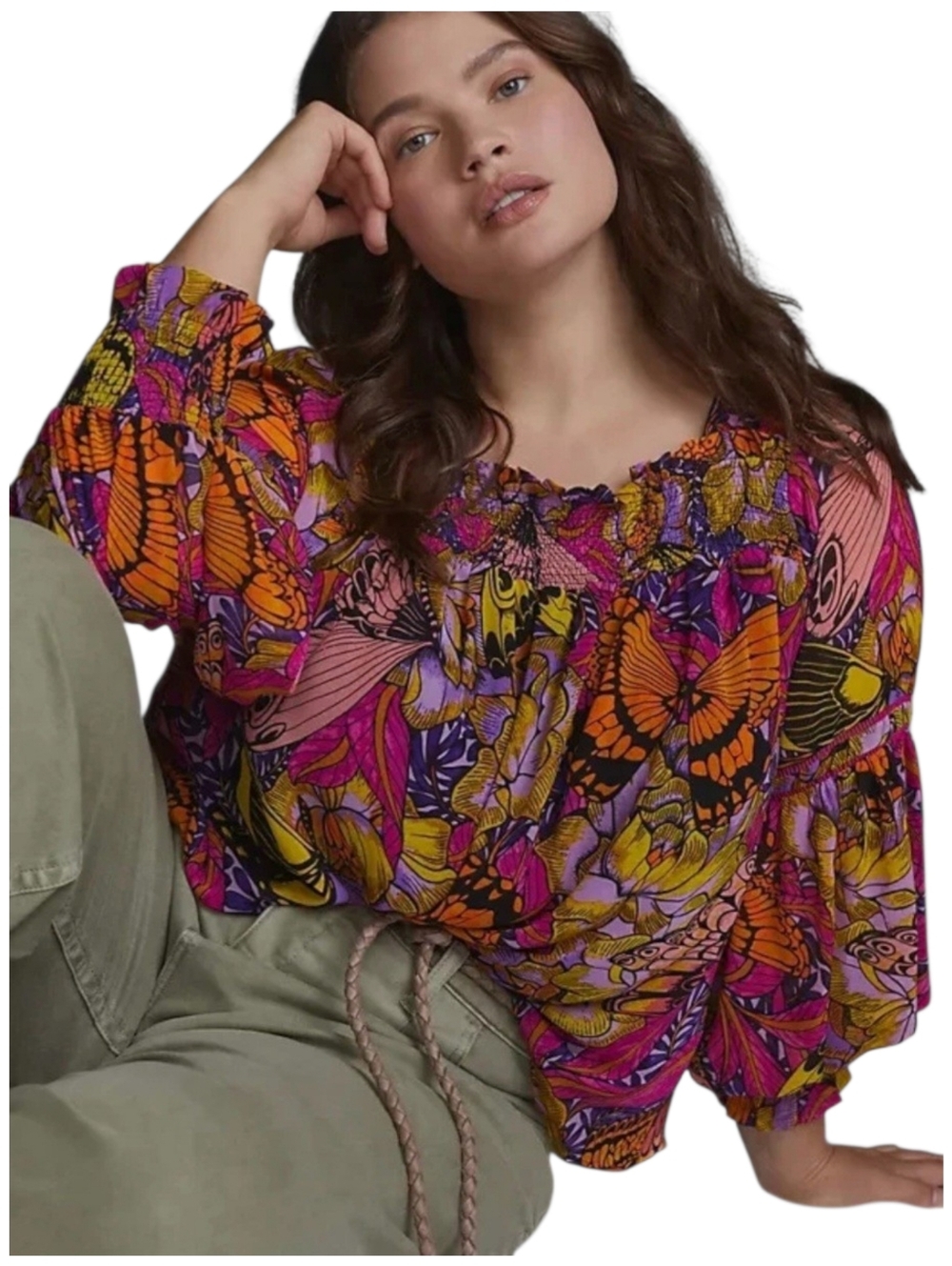 Anthropologie‎ Alexandra Farmer Puff-Sleeved Blouse